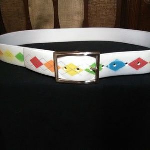 Men's size 38 white silicone golf belt